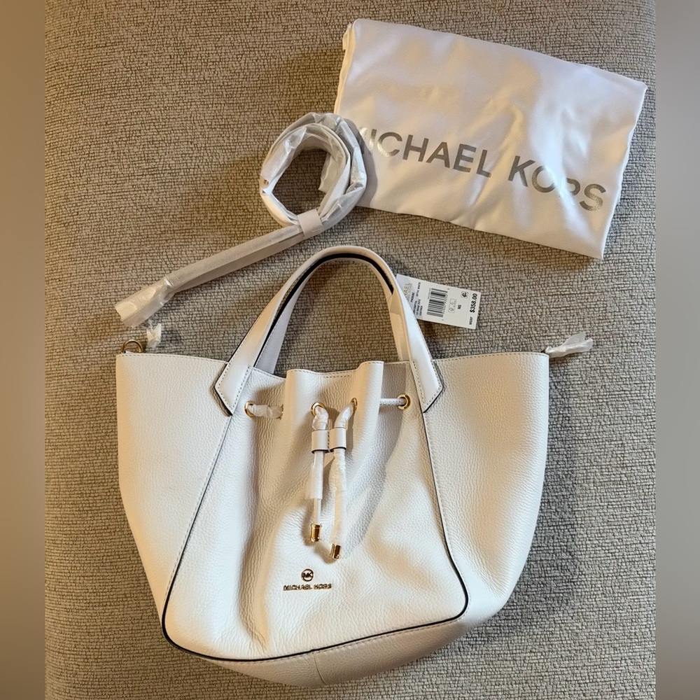 Michael Kors Cream Tote Bag with Gold Accents